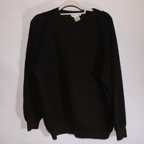 Vintage Falcaro Made In Italy Black And Brown Knitted Sweater Size L - Picture 1 of 6